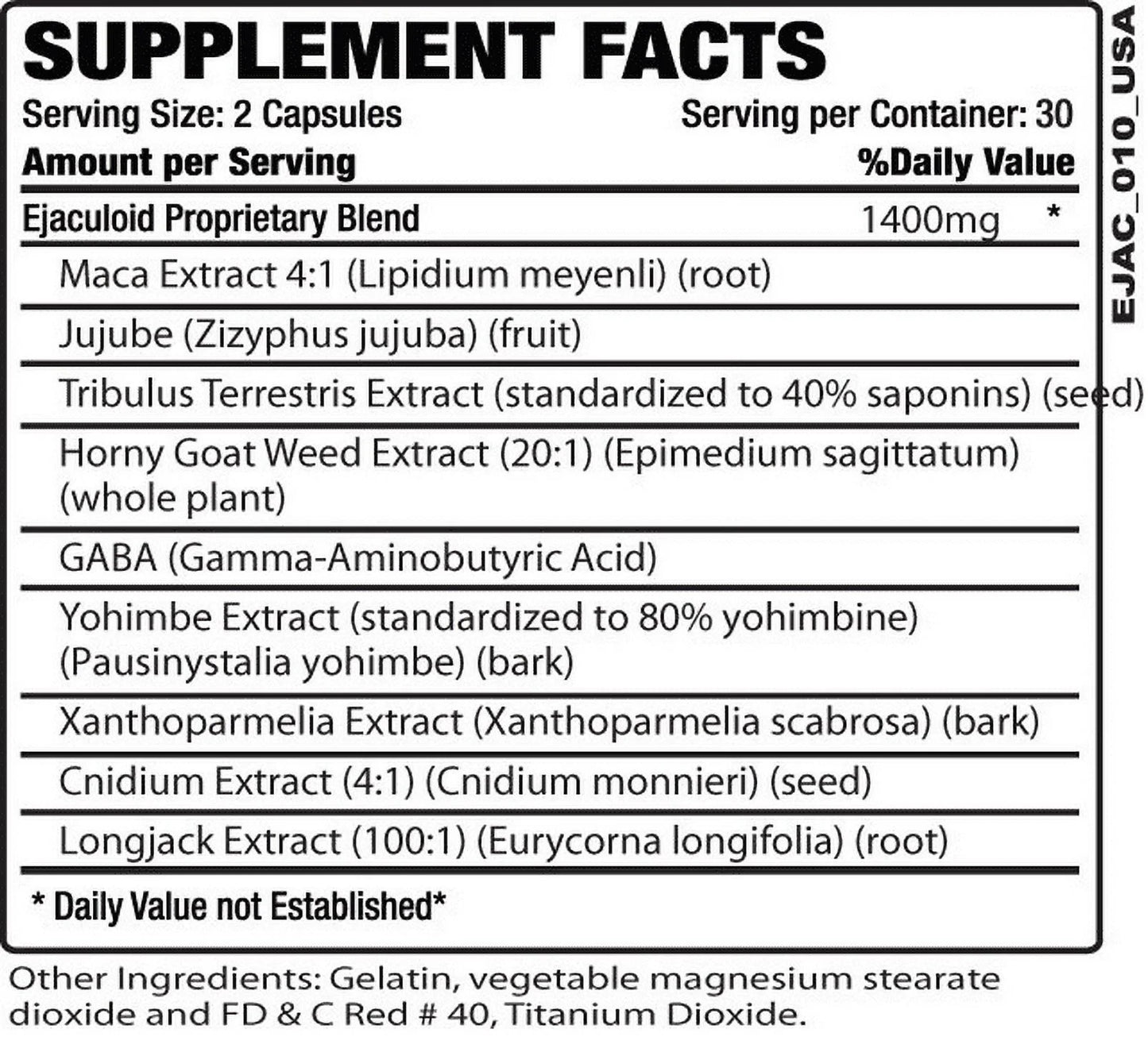 Monster Ejaculoid -100% Natural Sex Performance Supplement -60 Ct -Free Shipping
